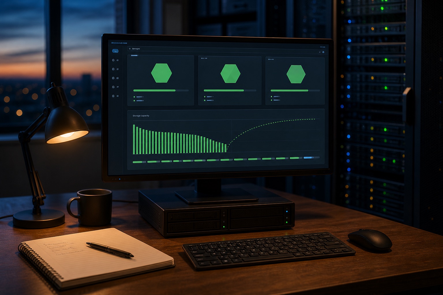 A production operations workstation after a controlled storage and health review